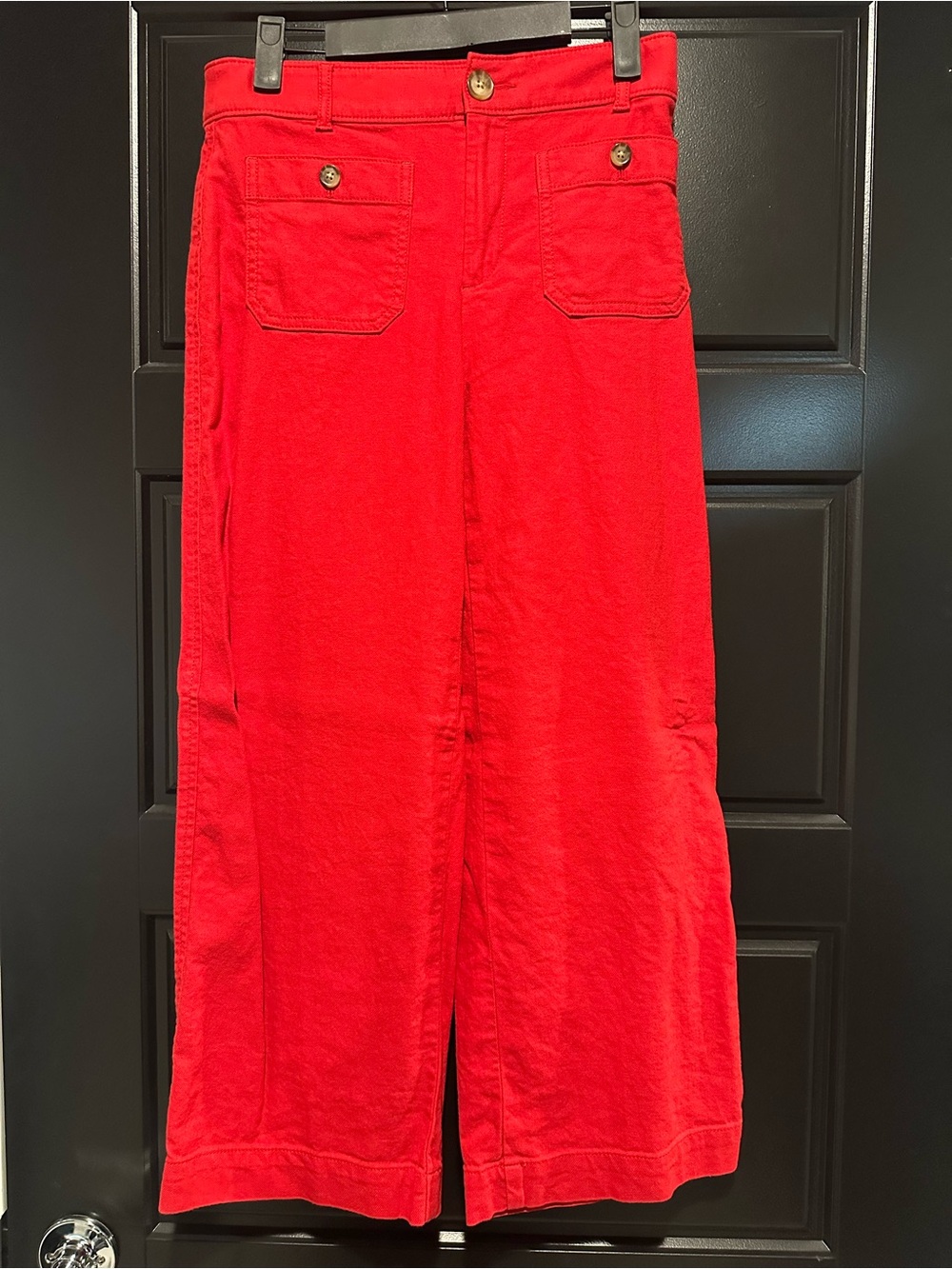 LOFT Palmer Wide Leg Crop Red pants, size 0 - Picture 4 of 9